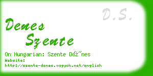 denes szente business card